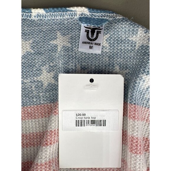 Trails Stars and Stripes Crop Top Size Medium Casual American Flag Patriotic NEW - Picture 5 of 10